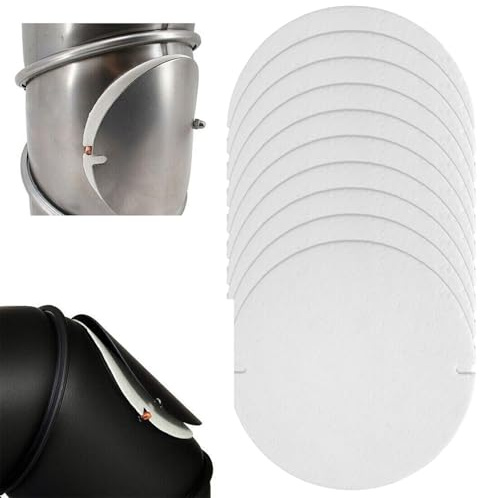10 Stück Ofenrohr Dichtung 155mm Dichtungs,Dichtung für Ofenrohrklappe,Rohrdichtungen Zum Zuschneiden,Dichtung Ofenrohr Reinigungsklappe für Ofenrohrs-Klappen für Abzugsrohre,Gasherde,Holzöfen