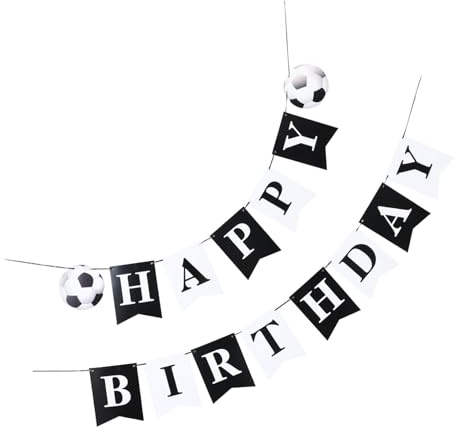 Toyvian Soccer Birthday Party Banner Multipurpose Sports Decoration for Boys Football Fans Happy Birthday Garland Flag for Themed Events Easy Assembly Football Backdrop for Party Fun