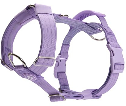 Spark Paws No Pull Hundegeschirr mit Griff für große Hunde, strapazierfähiges Hundegeschirr für große, kräftige Rassen, verstellbar, gepolstertes Y-förmiges Halfterdesign - Lilac - M