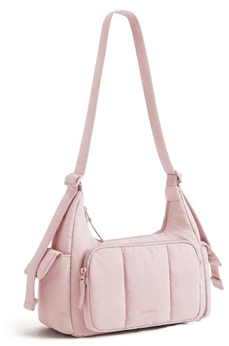 bagsmart Puffer Handtasche Damen Schultertasche Umhängetasche Mittelgroß 6L | Puffer Tasche mit Vielen Fächern Verstellbare Weich Schultergurt, Leicht Crossbody Bag Arbeitstasche für Reise Uni Arbeit