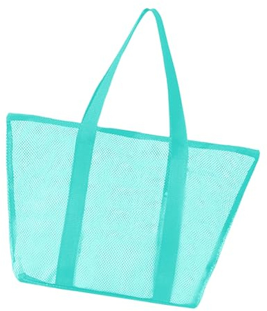 SXRQ Bolso de mano de gran capacidad con rejillas, bolsa de hombro hueca para playa, arena, almacenamiento de juguetes, bolsa de gran capacidad para natación, malla de arena, Green, One Size