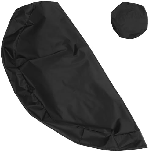 Milisten Funda para Horno de Barbacoa Redonda de 112 CM Tela Oxford Resistente a Rayos UV Protección Exterior contra Polvo y Lluvia para Parrillas Negras