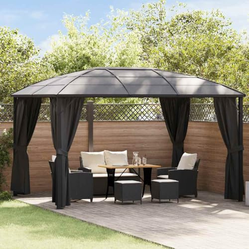 Tenda da magazzino per feste, gazebo con tenda, 400 x 300 x 265 cm, antracite per cortili e terrazze