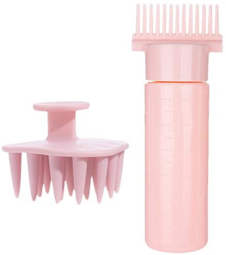 Bottiglia applicatore per radici, massaggiatore per cuoio capelluto, applicatore a pettine per olio, massaggiatore multifunzionale per cuoio capelluto per ragazze donne shampoo tinture per capelli