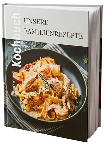 Leeres Rezeptbuch zum Selberschreiben & zum Ausfüllen - blanko Kochbuch zum Aufschreiben eigener Rezepte - Kochbuch selbst schreiben & selbst gestalten, Hardcover 24,5 × 19 cm, Platz für 160 Rezepte