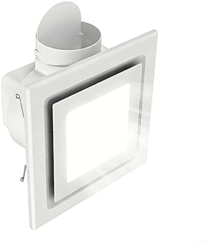 HpLive Ventilador extractor de aire silencioso para baño con luz LED, potente flujo de aire para eliminar eficazmente la humedad y el vapor (10 pulgadas)