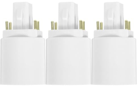CORHAD Convertitore Base Lampadina G24q a E27 4 Pin Adattatore Portalampada in Plastico Bianco 3 Pezzi per Uso Domestico e Ufficio Facile Conversione