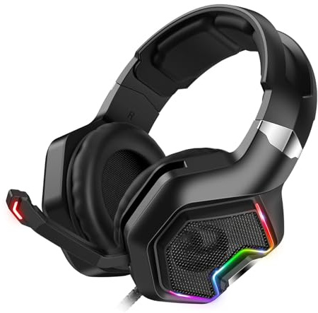 Picysa Casque de Jeu avec Son de Basse et Ajustement Confortable pour Une Expérience de Jeu et PC (pour K10 Pro Noir)