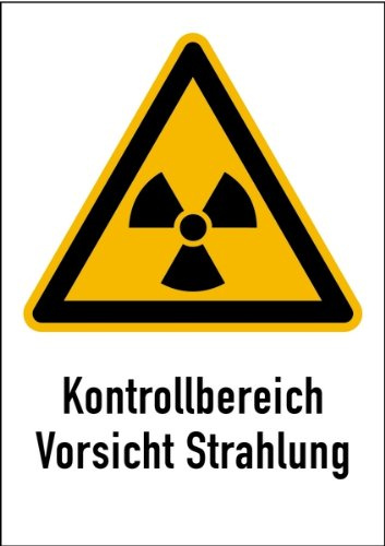 LEMAX® Warnschild Strahlenschutz Kontrollbereich Vorsicht Strahlung (WS 111) Alu geprägt 210x297mm