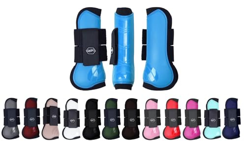 NETPROSHOP Shetty Pony Full Hartschalen Gamaschen Anatomisch Geformt mit Neoprenfutter, Groesse:Shetty, Farbe:Himmelblau