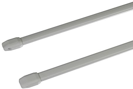 Liedeco Vitrage Hängeschiene, 11 mm Metall, Weiß, Ausziehbar 80-140 cm, Wandmontage, 2 Stk