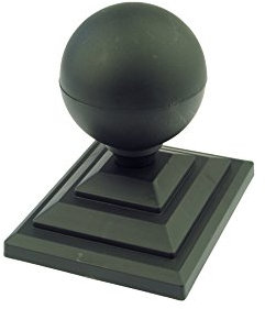 Linic UK Made Sphere Top Fence Finial x 8 & 4 x 3 Fence Post Cap. Rot Proof, UK Made. (GT0062) Free UK Delivery (Black)
