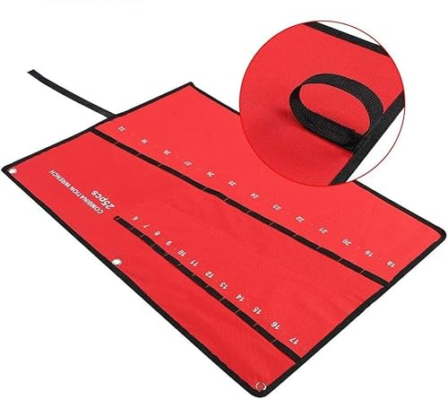 25 ranuras, bolsa enrollable, llave, bolsa de almacenamiento multiusos, organizador de herramientas, bolsa de almacenamiento enrollable de lona para alicates, soporte para llaves