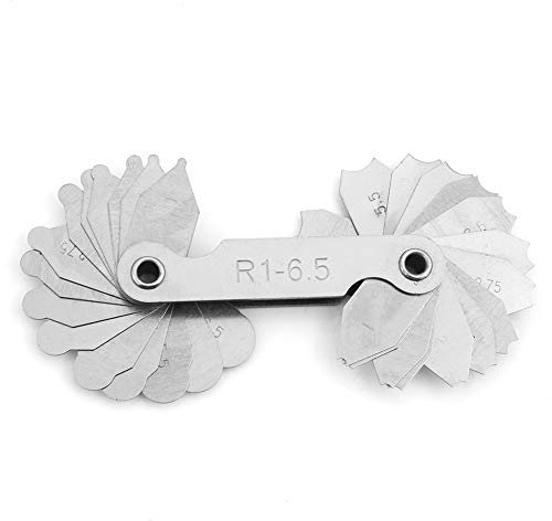 Radius-Messgeräte, 4Pcs Radius-Rundungsmesser Edelstahl-konkaves konvexes Messwerkzeug R0.3-1.5 / R1-6.5 / R7-14.5 / R15-25