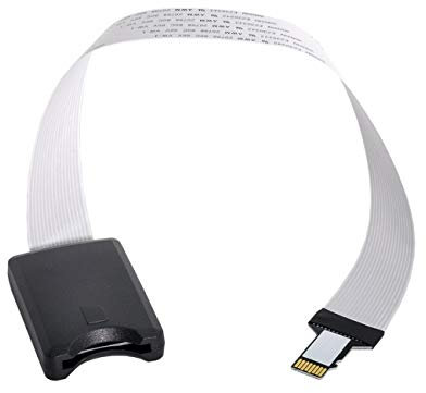 Cablecc Kit de carte mémoire Micro SD TF mâle vers SD femelle Extension de câble plat FPC souple 25 cm