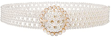 CHIC DIARY Damen Perlen Gürtel Taillengürtel Kleidgürtel Brautgürtel Elegant Perlengürtel für Brautkleid Hochzeit