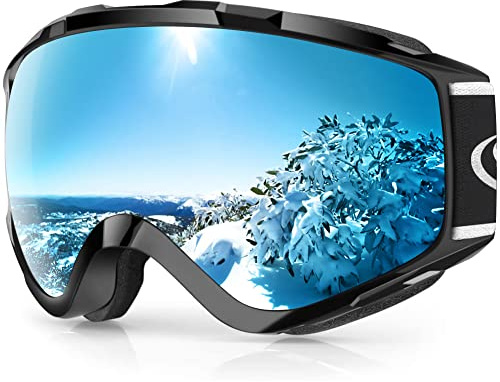 Findway Maschera da Sci, Occhiali da Sci per Uomo Donna Teenager OTG Maschere Sci,Anti Nebbia 100% Anti-UV Maschera Sci,Adatto a Snowboard,Motocross e Altri Sport Invernali