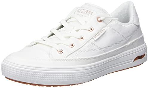 Skechers Women's Arch Fit Arcade-Meet Ya There Sneaker, White, 9.5