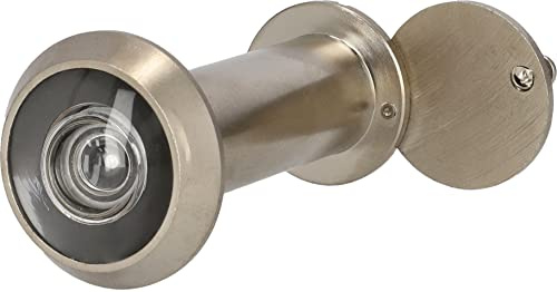 KOTARBAU® Mirilla de Puerta con Lente Gran Angular, Ø16, Niquel Satinado, Ojo mágico, Fácil Montaje, 200° de ángulo de Campo Visual, Largo Ajustable 50-85 mm, Visor de Seguridad