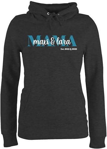 Geschenk mit Namen personalisiert by Shirtracer - Pullover Damen Hoodie Frauen - Mama Schriftzug Datum Name