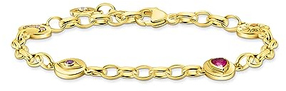 THOMAS SABO Armband mit symbolischen Mond, Auge, Herz und Sonne vergoldet 750 Gelbgold Vergoldung, 925 Sterlingsilber