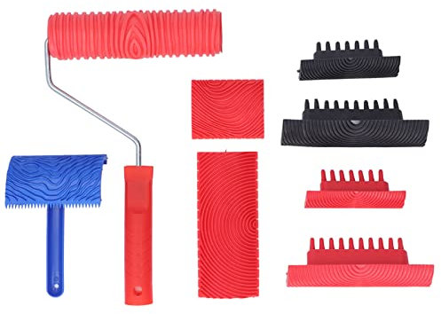 Gummi-Holzmaserungswerkzeug, Handgehaltene Holzstruktur-Musterwalze, Für DIY-Wand-Boden-Dekoration