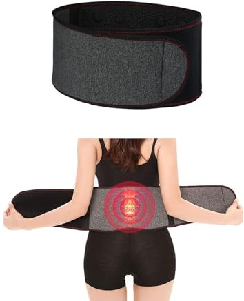 Magnetic Waist Warmer Self Heating Back Waist Support Lumbar Brace Belt Adjustable Abdominal Binder Kidney Wrap Warm Belt Heated Stomach Belt Waist Protector for Pain Relief Recovery