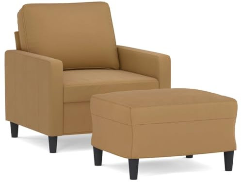 vidaXL Fåtölj med fotpall Brun 60 cm sammet