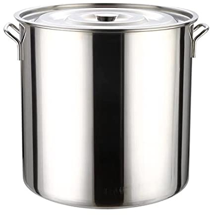 Suppentopf aus Edelstahl mit Deckel, groß, 30 l, 45 l, 65 l, Suppentopf mit Hochglanz-Finish, Edelstahldeckel, 36,4 x 36,1 cm, langlebiger und vielseitiger Kochtopf
