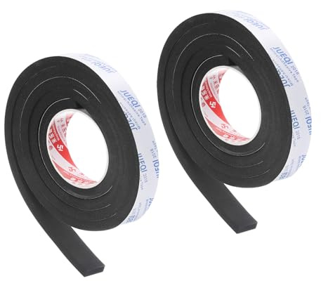PATIKIL Dichtungsband Selbstklebend für Türen, Fensterdichtung 30mm(B)×10mm(D), Moosgummi selbstklebend Türdichtung für große Spalten, wetterfest, schwarz (2 Rollen je 2m lang)