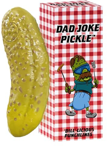 DR DINGUS Dad Joke Pickle Button - +100 Best Jokes - Dill-lightful Gift for Father or Family - Makes Everyone Laugh