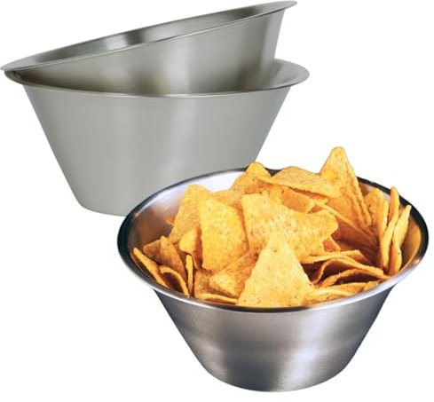 Marzoon Edelstahl Schüsseln Fassungsvermögen 1 Liter Ø 18 cm im 3er Set, Metallschüssel stapelbar, leichtes Schalen-Set Rührschüssel Servieren und Snacken