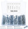 150 Pcs Confirmat Screws, Allen Key Flat Pack Furniture Carcass Screws, Hex Socket Wood Chipboard Furniture Connecting Screw for Furniture Industry, White Zinc, M5/M6/M7