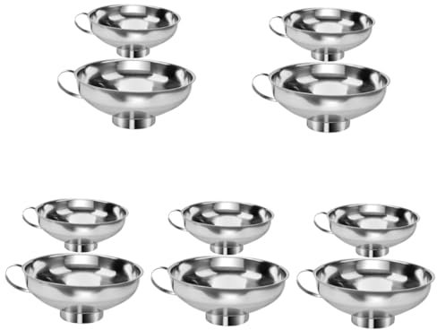Amosfun 10pezzi Imbuto Inossidabile Per Trasferire Liquidi Marmellate e Condimenti Usare Spargimenti