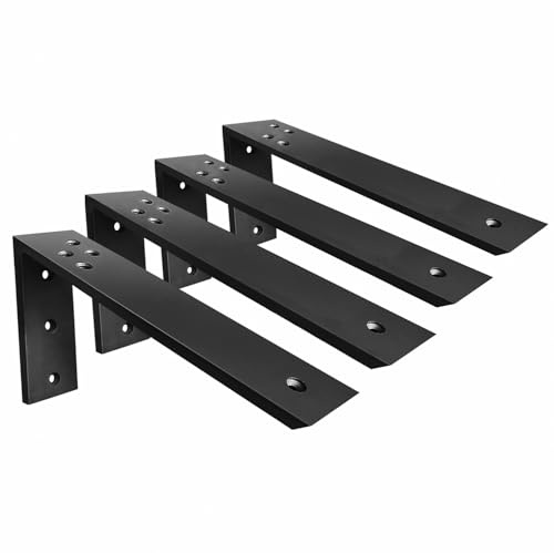 Countertop Support Brackets 4 Pack L Bracket Countertop Brackets 12 x 6 x 2.5 Heavy Duty 3/8 Thick Shelf Brackets Metal Corbels L Shape Bracket for Wood Shelf/Quartz/Granite/Concret Countertops
