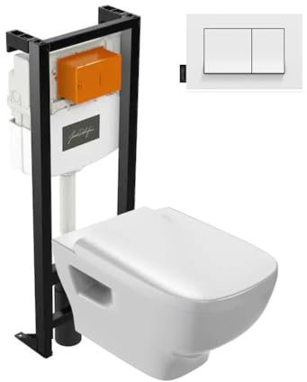 Pack WC suspendu sans bride JACOB DELAFON Struktura avec abattant + bâti support + plaque
