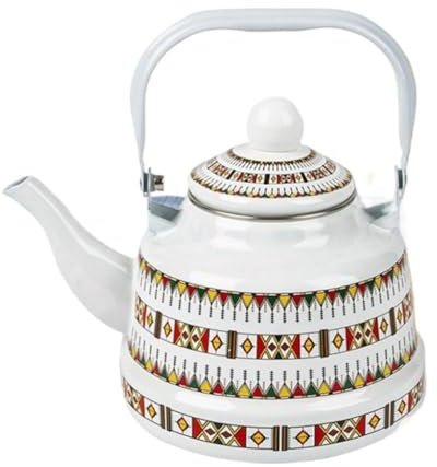 MOKLYF Théière en émail, Théière en céramique, Théière d'extérieur, Bouilloire en Forme d'oreille de blé, Théière à gaz, Théière pour cuisinière à Induction(B-1,7 L