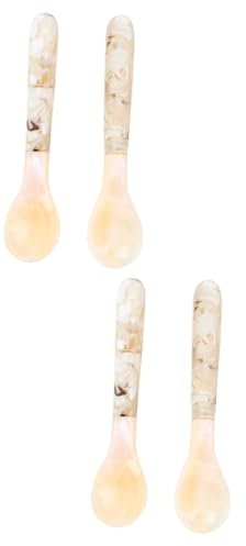 OKUMEYR 4pezzi Cucchiai Materiale Naturale Di Cucchiai Da Caffè e Dessert Utensili Da Cucina Eleganti e Unici Per Casa e Ristoranti