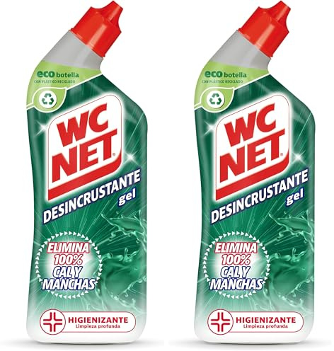 Gel desincrustante para wc Wc Net elimina cal y manchas, 800ml (Paquete de 2)