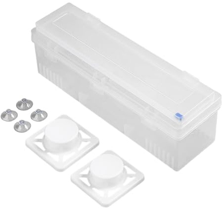 Distributeur de film étirable de 45 cm avec cutter, distributeur de film étirable et cutter, distributeur de papier alimentaire rechargeable avec cutter coulissant pour la maison et la cuisine