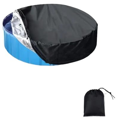 Poolabdeckung für den Außenbereich, faltbar, UV-beständig, rund, Whirlpool-Abdeckung, Garten-Kunststoff-aufblasbare Wannen-Deckel für Hundepool, 160 x 30 cm