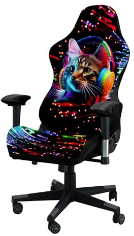 JinZao FundaSilla Gaming con Reposabrazos y Respaldo, Funda Elástica para Silla Gamer, Estampado Animal Print, Suave, Antideslizante y Resistente a Decoloración