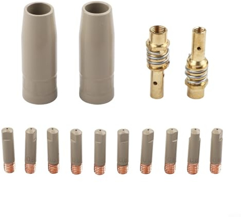 HpLive 14 Stück Schweißzubehör-Set für 15AK, Schweißgerät Düse 0,8mm, Antihaft-Beschichtung, Luftlose Schweißausrüstung，Schweissgerät Ersatzteile