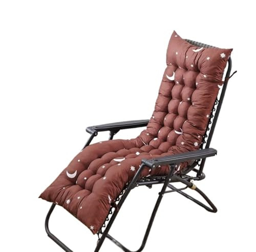 Soft Deckchair Cushion for Recliners & Rocking Chairs - Long Garden Seat Pad with Multi-Size Options Ideal for Loungers & Benches - Brown 53x180cm 1 Piece