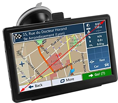 Navegador GPS para coche, 7 HD Coche GPS Navegación Fm Bluetooth compatible con la pantalla táctil del último mapa 8g 256m Sistema de navegación for Rv Vehículo de automóvil de camiones Para coche, c