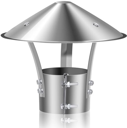 Cubierta para chimenea de 75 mm, acero inoxidable, cubierta para tubos de horno, chimenea, tapa para orificio de chimenea, accesorio de chimenea de acero inoxidable