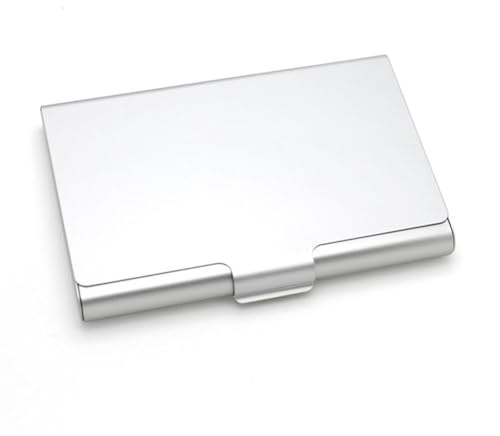 Schlankes Aluminium-Visitenkartenetui, passt perfekt in jede Brieftasche oder Tasche (Silber)