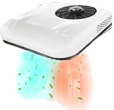 SXHEYUY Aire Acondicionado Caravana 12V Con Función Control Remoto Función 2 En 1 Refrigeración Y Calefacción, Con Refrigerante Incluido, Aire Acondicionado Portatil 12V,blanca,12v 2in1