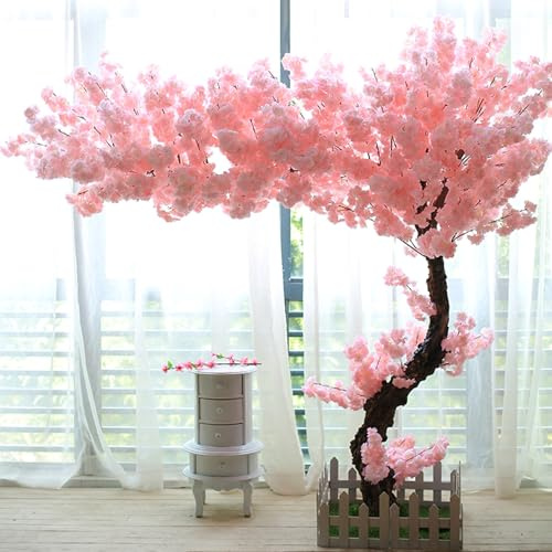 Árbol de cerezo artificial, flor de Sakura sintética realista para decoración de interiores, boda, fiesta, jardín al aire libre, esquina del hogar y sala de estar