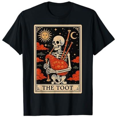 The Toot Cornemuse Cornemuse Joueur Tarot Carte Squelette T-Shirt